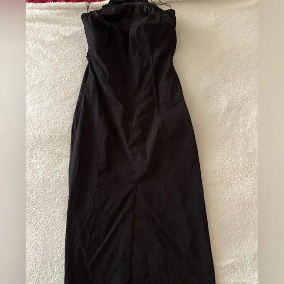 Zara Elegant Strapless Black Maxi Dress Size M - Picture 4 of 11